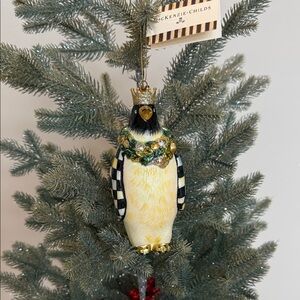 MacKenzie-Childs Queen Penguin Glass Ornament